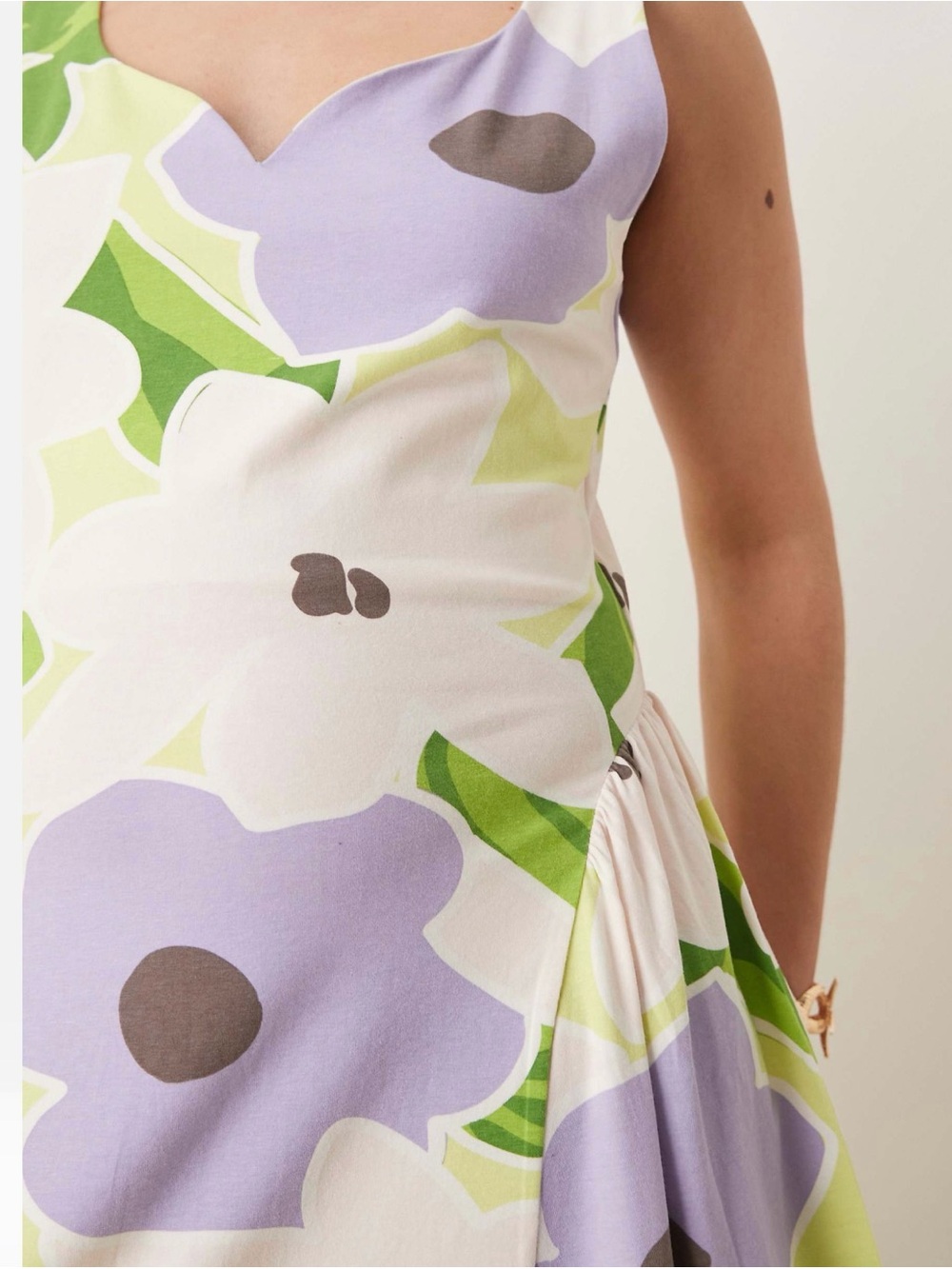 ASOS Curve sweetheart godet midi dress in floral print - Picture 3 of 4